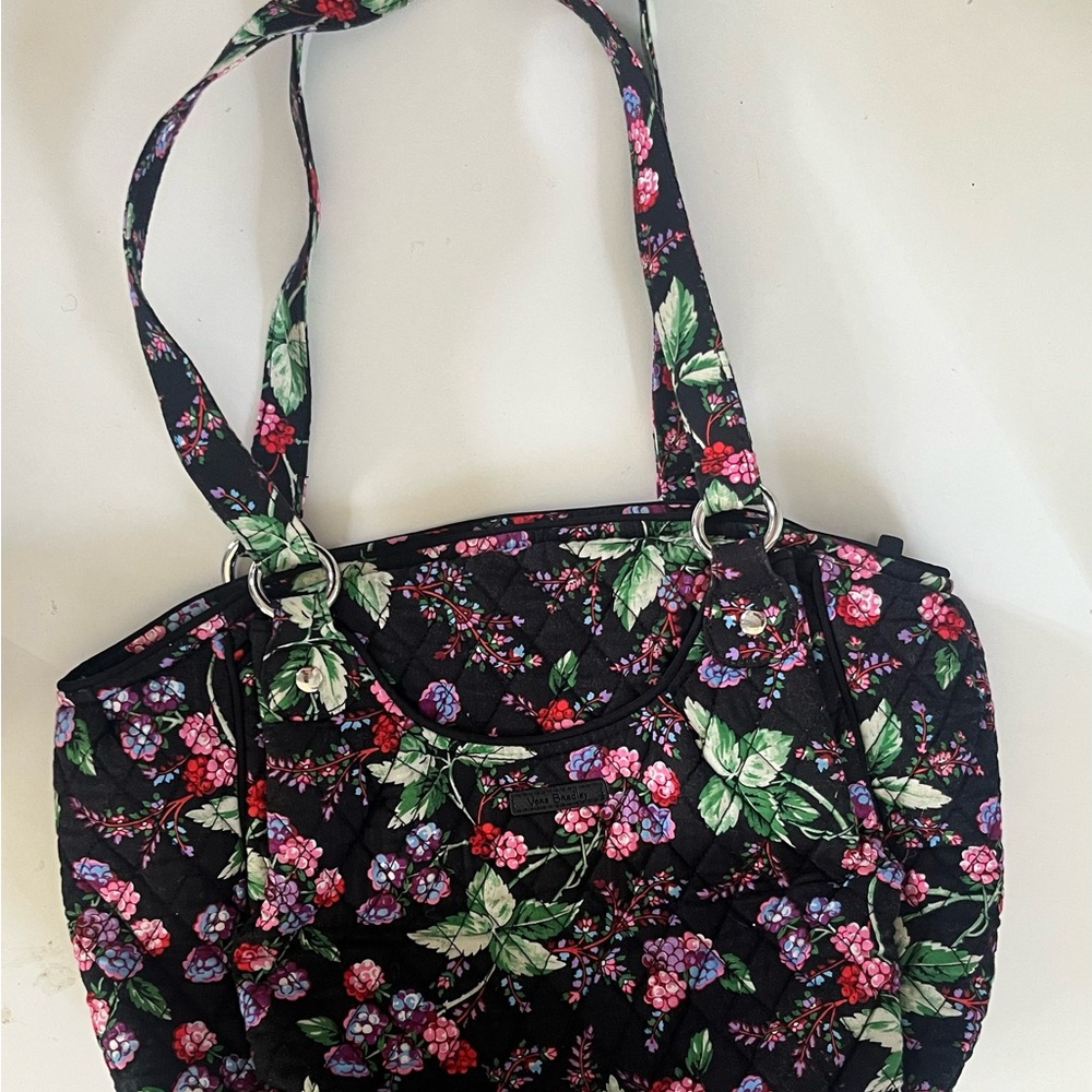 Floral Black Tote Bag by Vera Bradley